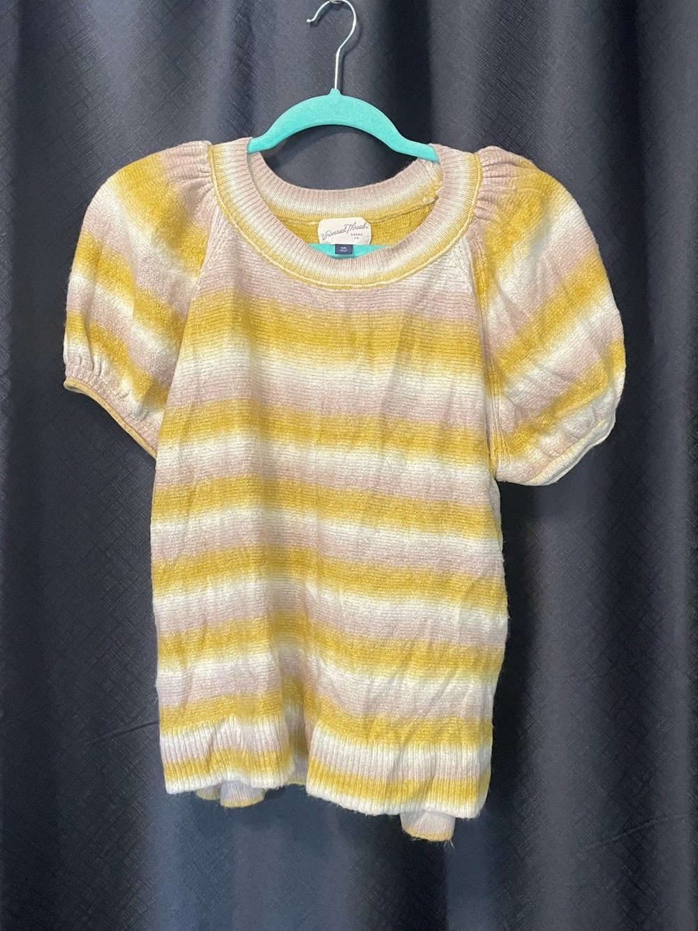 Universal Thread Yellow and Cream Striped Knit top